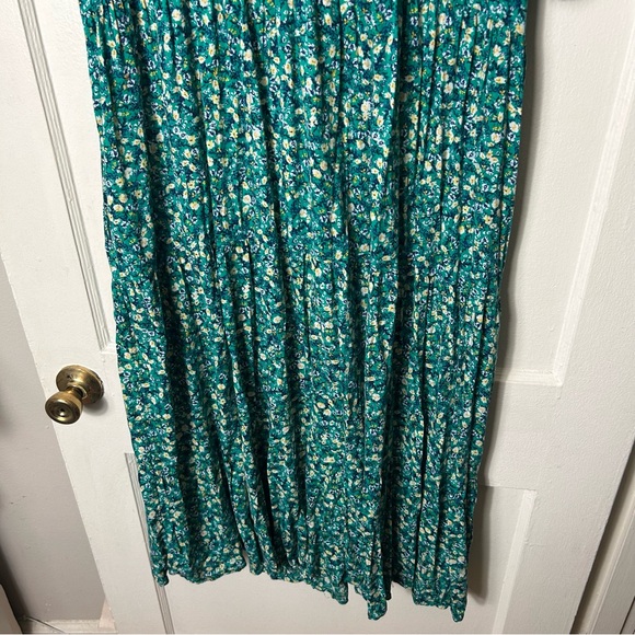 Old Navy green floral tiered maxi prairie dress womens XL - Picture 8 of 10